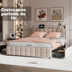 ProximaX Parure de lit 4 pièces en Polyester, 140 x 200 cm, motif à carreaux esthétique en coton, résistante aux Plis, Rose