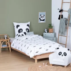 Atmosphera Créateur D'Intérieur Parure de lit 2 pièces enfant panda Andy coton violet 140x200cm - Atmosphera Sale
