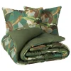 Atmosphera Créateur D'Intérieur Parure de lit 3 pièces Renata percale de coton vert 240x220cm - Atmosphera