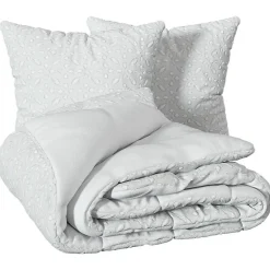 Atmosphera Créateur D'Intérieur Parure de lit 3 pièces Swan jacquard blanc 240x220cm - Atmosphera