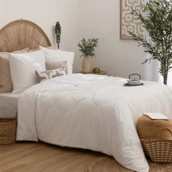 Atmosphera Créateur D'Intérieur Parure de lit 3 pièces Swan jacquard blanc 240x220cm - Atmosphera