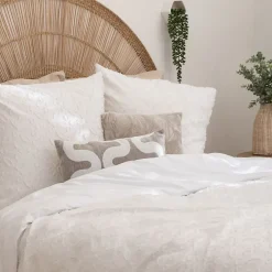Atmosphera Créateur D'Intérieur Parure de lit 3 pièces Swan jacquard blanc 260x240cm - Atmosphera Clearance