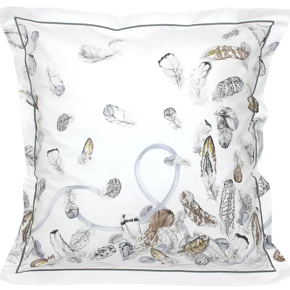 Linnea Parure de lit 3 pièces 200x200 cm taies 65x65 cm Percale pur coton PLUMES