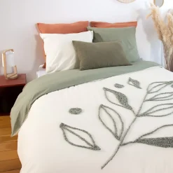 Linnea Parure de lit 3 pièces 260x240 cm HERBIER coton lavé Sale