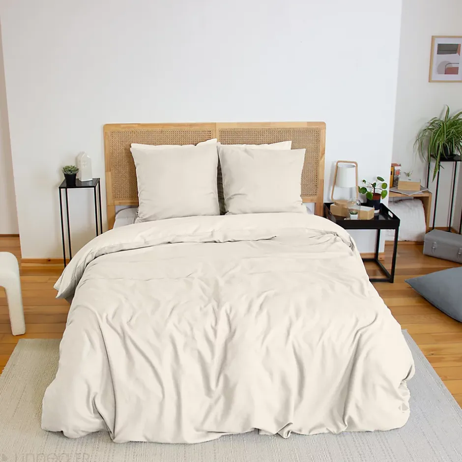 Linnea Parure de lit 3 pièces 260x240 cm microfibre SENSATION FLANELLE beige New
