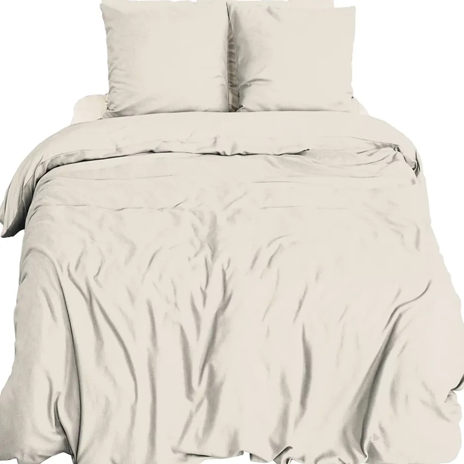 Linnea Parure de lit 3 pièces 260x240 cm microfibre SENSATION FLANELLE beige New