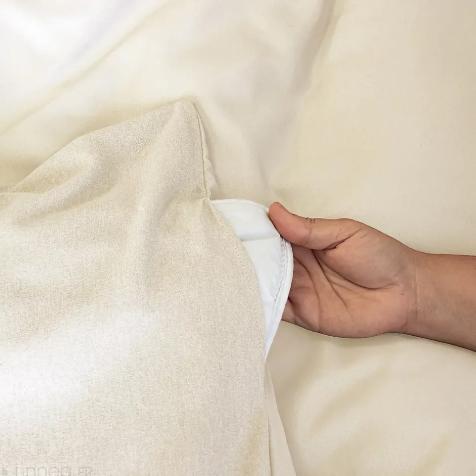 Linnea Parure de lit 3 pièces 260x240 cm microfibre SENSATION FLANELLE beige New