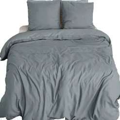 Linnea Parure de lit 3 pièces 240x220 cm SENSATION FLANELLE Ardoise Discount