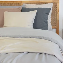 Linnea Parure de lit 3 pièces 240x220 cm SENSATION FLANELLE Ardoise Discount