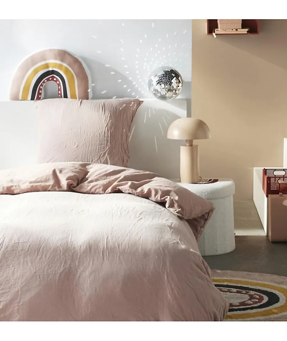 Todays Tools Parure de lit - TODAY - 123332 - 1 personne - 140x200 cm - Gaze de coton unie - Rose des sables Sale