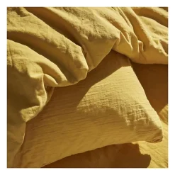 Todays Tools Parure de lit - TODAY - 123668 - 2 personnes - 240x220cm - Gaze de coton unie - Ocre
