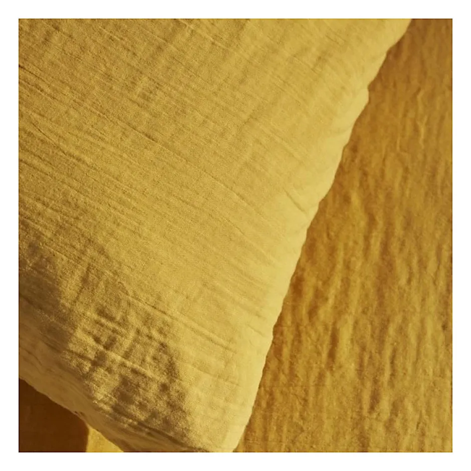 Todays Tools Parure de lit - TODAY - 123668 - 2 personnes - 240x220cm - Gaze de coton unie - Ocre