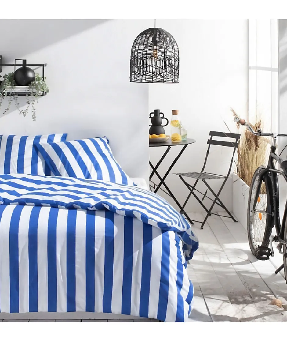 Todays Tools Parure de lit - TODAY Summer Stripes - 240x220 cm - 2 personnes - coton imprimé rayé Clearance