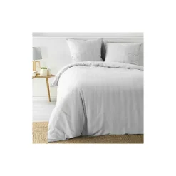 Promolinge Parure de Lit 240 x 220 cm + 2 Taies Microfibre Unie CLÉO Blanc