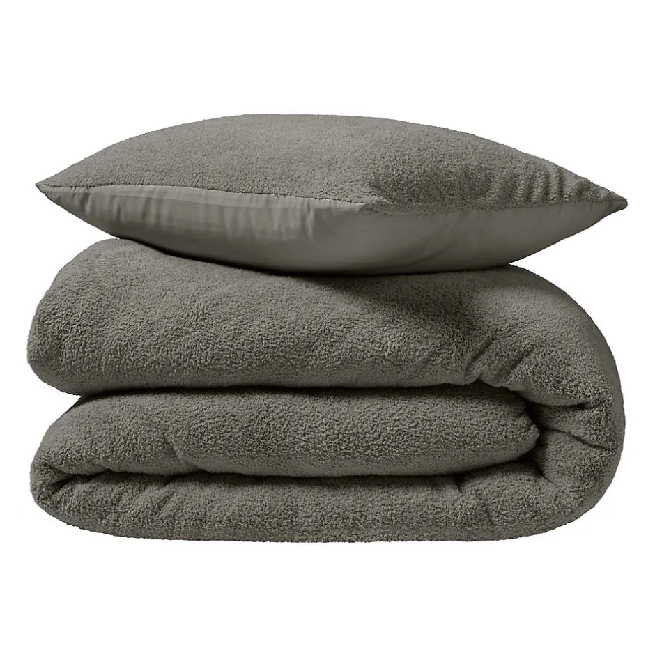 Douceur D'Intérieur Parure de lit 240 x 220 cm + 2 taies Bouclette Unie HELENA Anthracite Online
