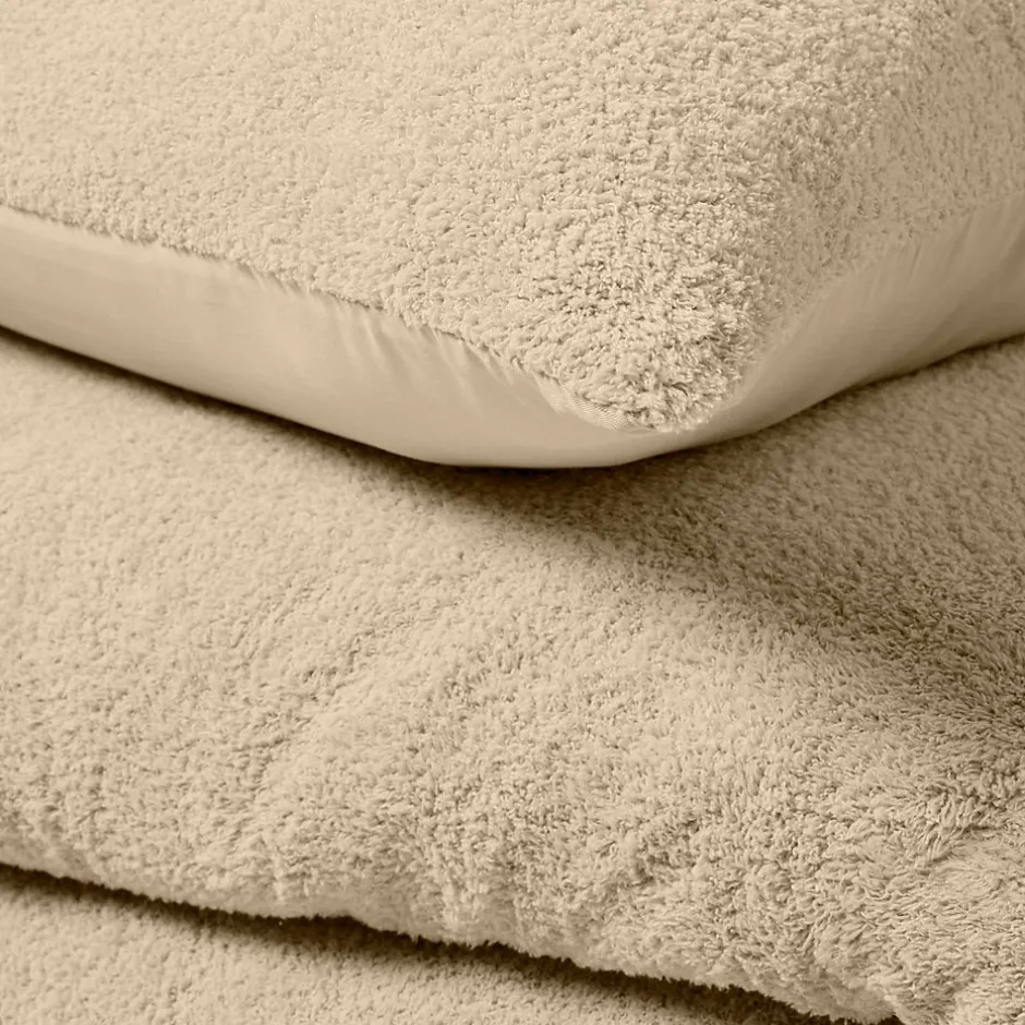 Douceur D'Intérieur Parure de lit 240 x 220 cm + 2 taies Bouclette Unie HELENA Sable