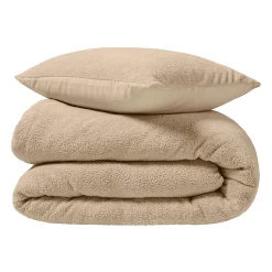 Douceur D'Intérieur Parure de lit 240 x 220 cm + 2 taies Bouclette Unie HELENA Sable