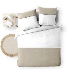 Douceur D'Intérieur Parure de lit 240 x 220 cm Coton 57 fils & coton tissé GABRIELLE