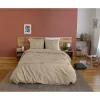 Côté Déco Parure de lit AKOE - 240x220 cm - Coton lavé tufté - 52 fils,cm² - 220x240cm - Taupe