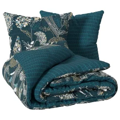 Atmosphera Créateur D'Intérieur Parure de lit Art Déco Paon en coton 240x220 cm - Atmosphera Outlet
