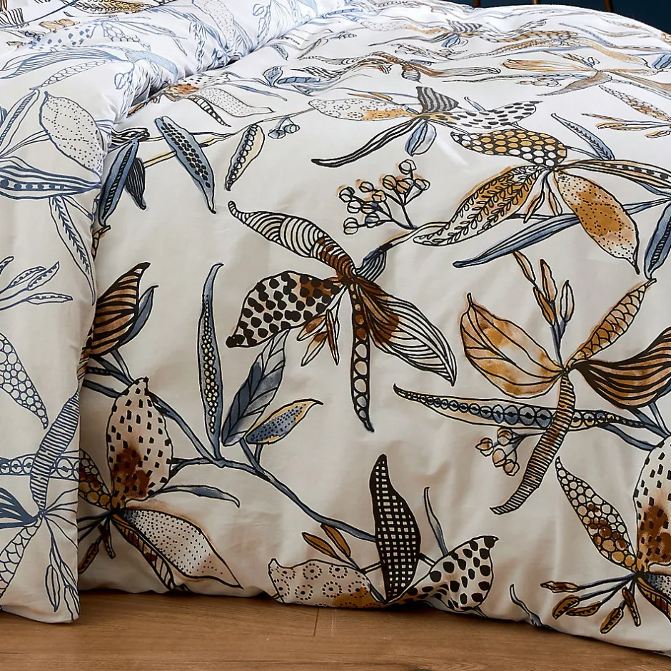 Tradilinge Parure de lit aux fleurs exubérantes (140x200 cm - Blanc)