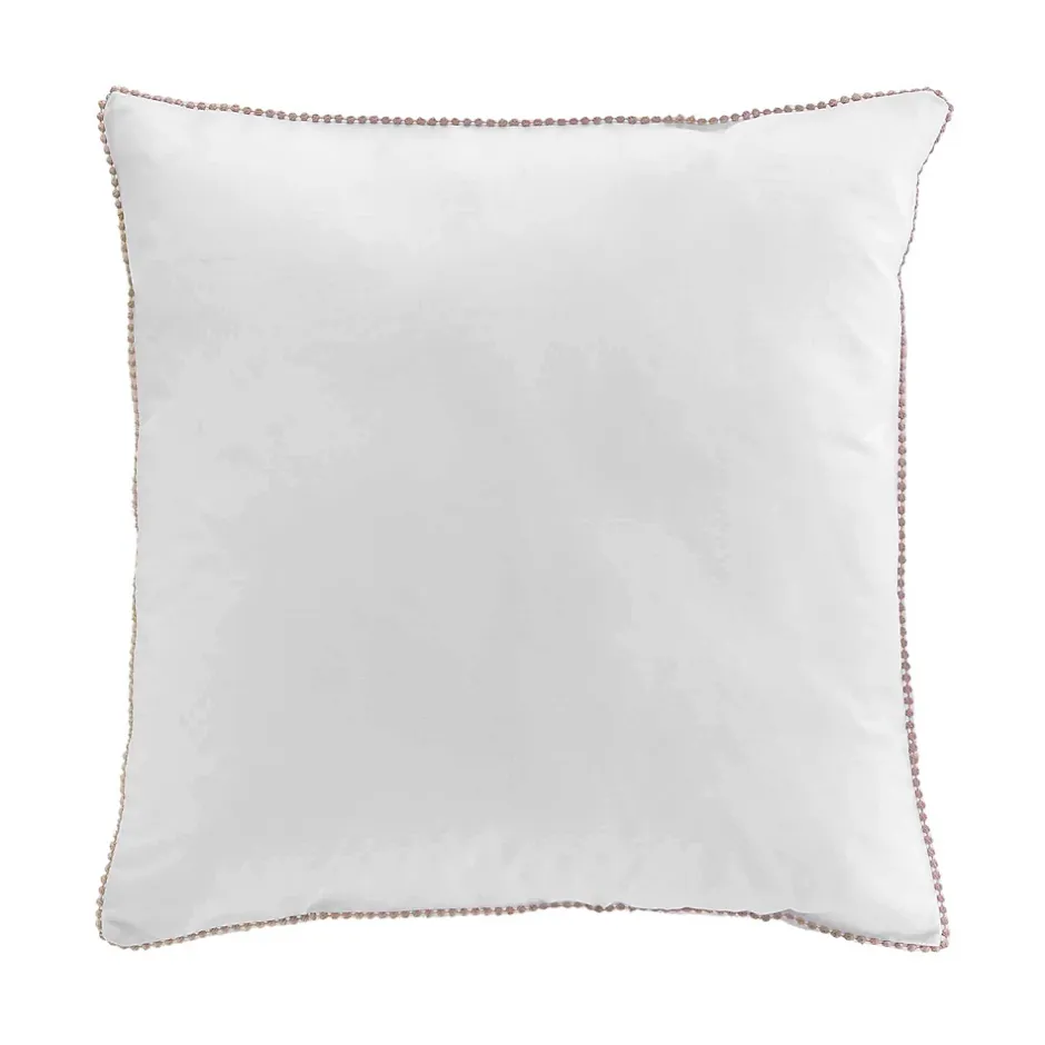 Douceur D'Intérieur Parure de lit blanche galon pompons beiges (240x220 cm - Blanc) Discount