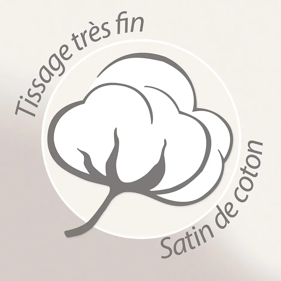 Linnea Parure de lit brodée 3 pièces : housse 260x240 cm et taies 50x70 cm en satin de coton NINA blanc Sale