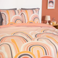 Linnea Parure de lit collection LOVE 240x220 cm pur coton rose 3 pièces
