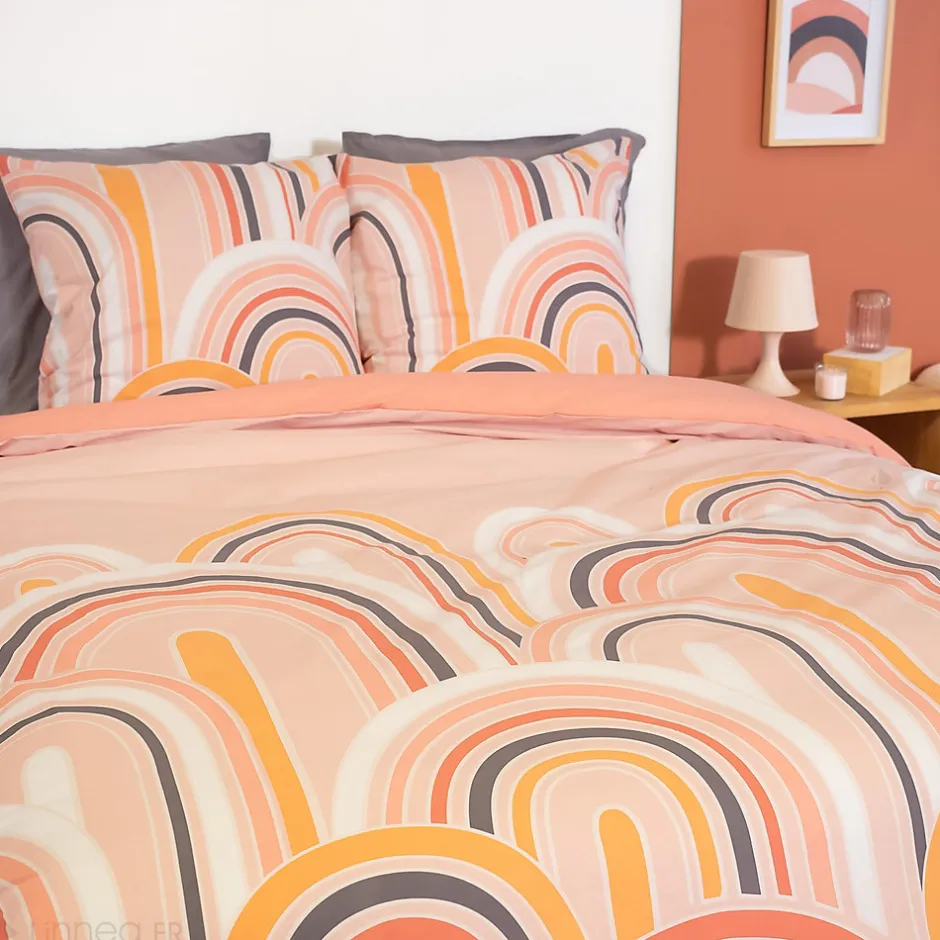 Linnea Parure de lit collection LOVE 240x220 cm pur coton rose 3 pièces
