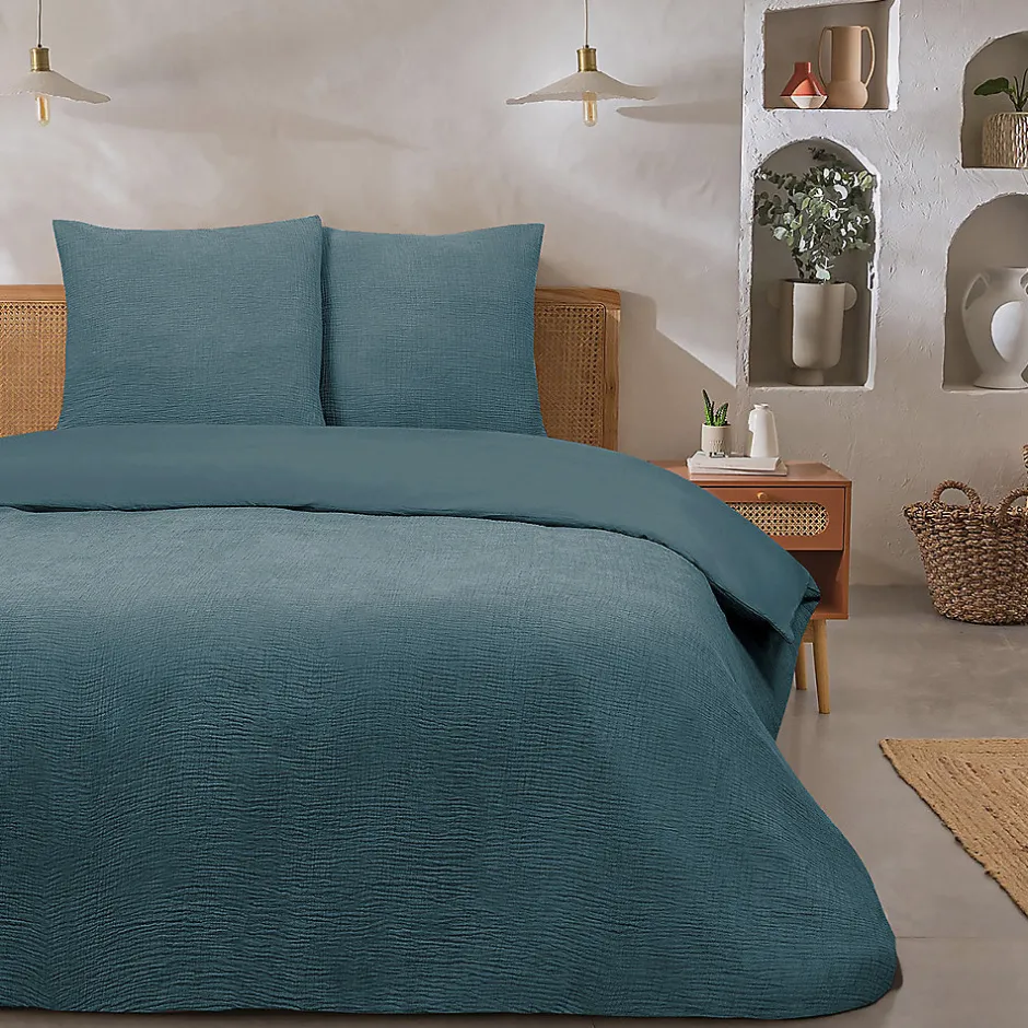 Future Home Parure de lit double en gaze de coton 260x240cm