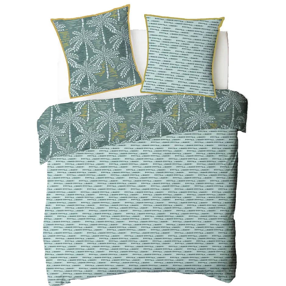 Future Home Parure de lit double palmiers en microfibre lavée 240x220cm Sale
