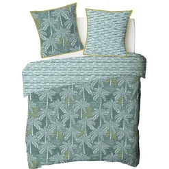 Future Home Parure de lit double palmiers en microfibre lavée 200x200cm Hot
