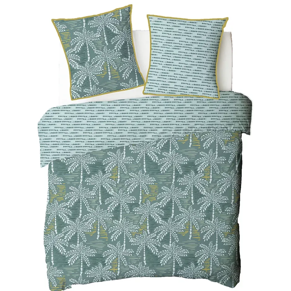 Future Home Parure de lit double palmiers en microfibre lavée 200x200cm Hot