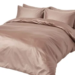 Homescapes Parure de lit en coton égyptien bio 400 fils marron, 260x220cm - Sale
