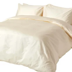 Homescapes Parure de lit en coton égyptien bio 400 fils écru, 135x200cm -