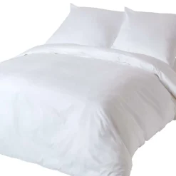 Homescapes Parure de lit en coton égyptien bio 400 fils blanc, 240x220cm -