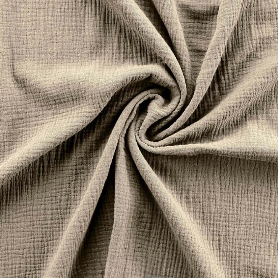 Promolinge Parure de Lit en Gaze de Coton 240 x 220 cm Sable