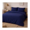Promolinge Parure de lit en Gaze de Coton 240x260cm 260x240cm bleu