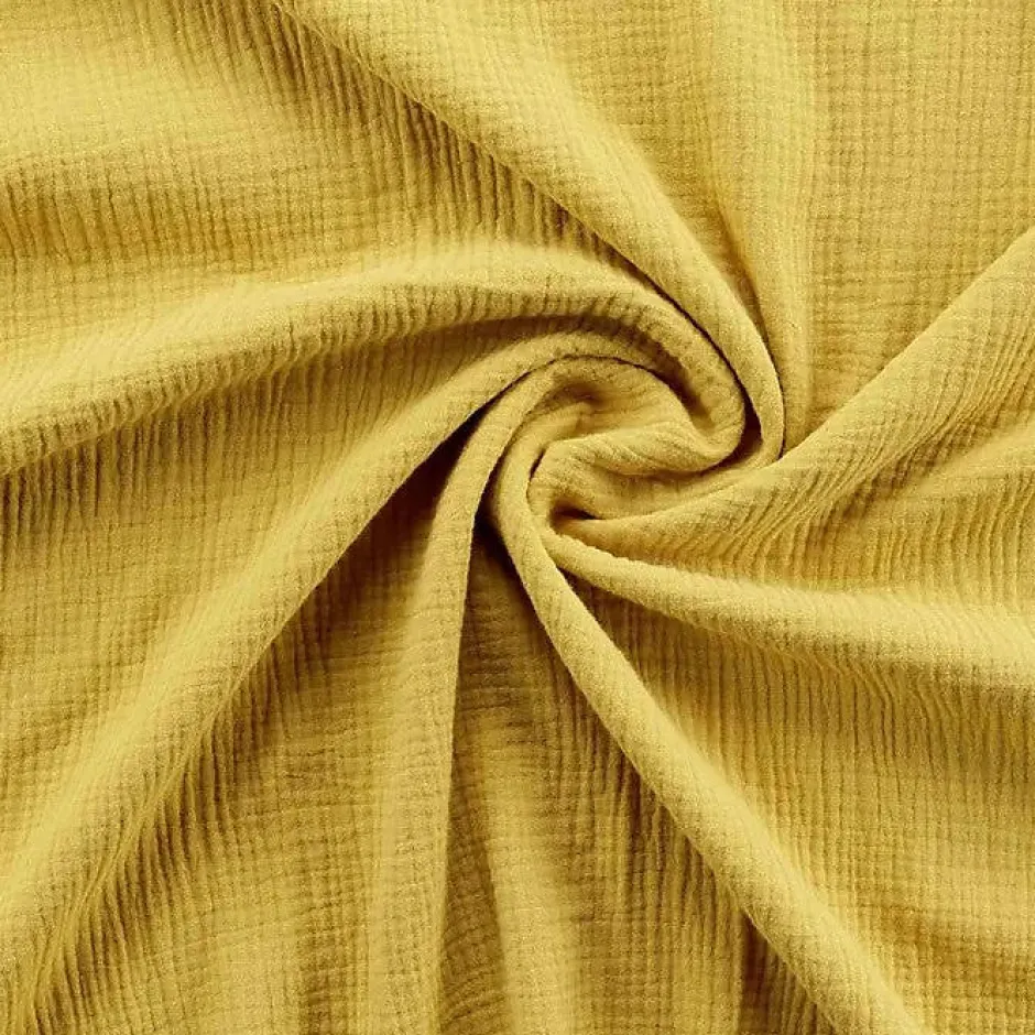 Douceur D'Intérieur Parure de lit en gaze de coton (240x220 cm - Jaune)