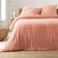 Douceur D'Intérieur Parure de lit en gaze de coton (240x220 cm - Rose Clair) Discount