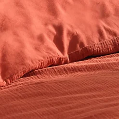Douceur D'Intérieur Parure de lit en gaze de coton (260x240 cm - Terracotta) Online