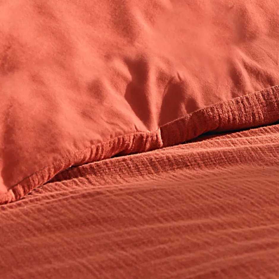Douceur D'Intérieur Parure de lit en gaze de coton (260x240 cm - Terracotta) Online