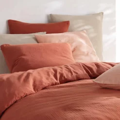 Douceur D'Intérieur Parure de lit en gaze de coton (260x240 cm - Terracotta) Online