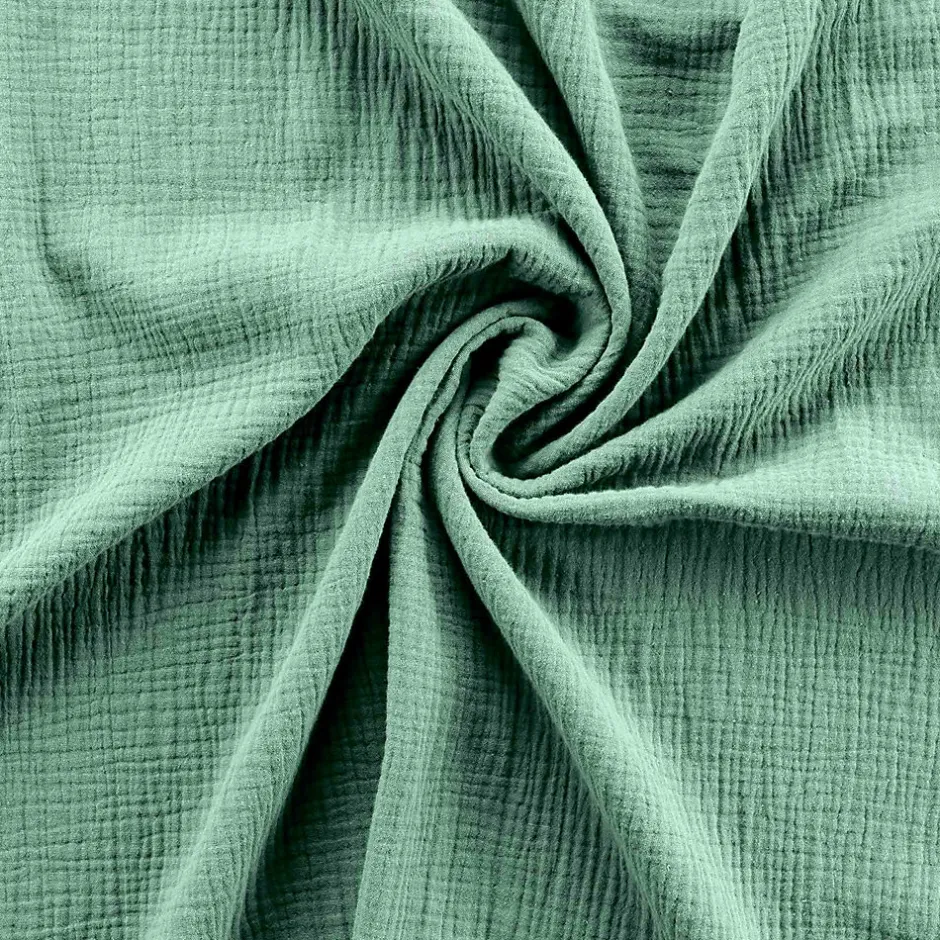 Douceur D'Intérieur Parure de lit en gaze de coton (260x240 cm - Sauge)