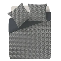 Atmosphera Créateur D'Intérieur Parure de lit en gaze de coton 240x220cm gris - Atmosphera