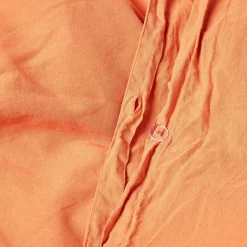 Homescapes Parure de lit en lin lavé orange, 240x220cm - Discount