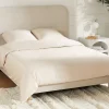 Vente-unique Parure de lit en satin 108 fils/cm² - Housse de couette 220 x 240 cm + 2 taies d'oreiller 63 x 63 cm - Beige - TALORA de PALACIO