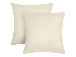 Vente-unique Parure de lit en satin 108 fils/cm² - Housse de couette 220 x 240 cm + 2 taies d'oreiller 63 x 63 cm - Beige - TALORA de PALACIO