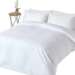 Homescapes Parure de lit en satin de coton égyptien 1000 fils blanc, 240x220cm -