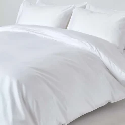 Homescapes Parure de lit en satin de coton égyptien 1000 fils blanc, 240x220cm -